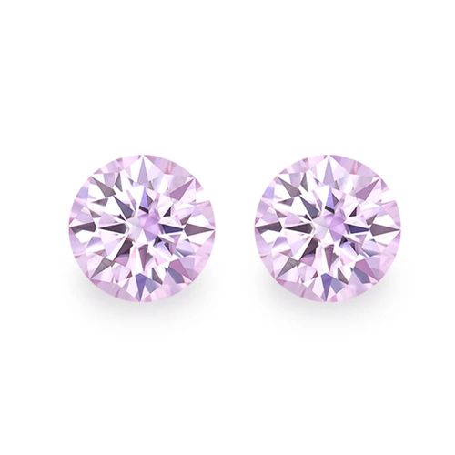 Brilliant Lab Created Gemstone VVS 4-10mm Round Shape Pink Moissanite Diamond Synthetic (lab Created) Color Play or Fire Heat