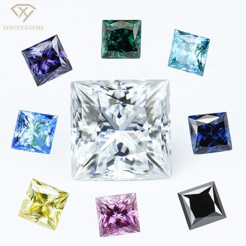 Xingyue wholesale  price synthetic gemstone colorful GRA certified princess cut loose  moissanite stone