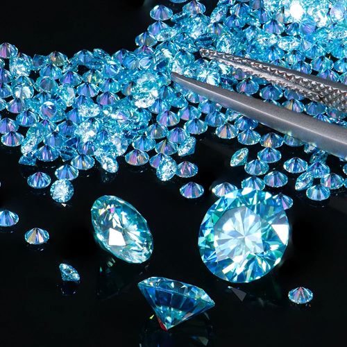 Wholesale Loose Moissanite Diamonds 0.7-2.9mm Round Cut Royal Blue Ocean Blue Pink Melee Size Moissanite Gems for Fine Jewelry