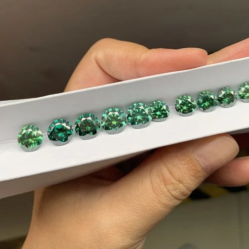 Big Sale Real Moissanite Stone 1CT 6.5MM Green Loose Lab-grown Diamonds Color D VVS 3EX Moissanite For Rings