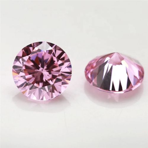 Pink Color 0.3Ct Synthetic Stone Diameter 4MM Moissanite Stone for Ring and Earring