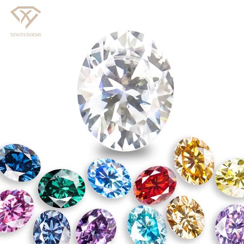 Gemstone Loose  High Quality  Moissanite colorful moissanite Oval Shape moissanite with GRA Certificate Factory Price