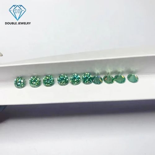 Double Jewelry Round Loose Light Green Moissanite 1.00ct 5.50ct Round Brilliant Cut Green Color Moissanite