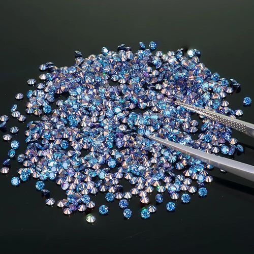 Custom Wholesale Lab-Grown VVS Quality 0.8mm 1.2mm 1.5mm 1.7mm 2.0mm 2.5mm Sizes Royal Blue Mossanite Moissanite Melee Diamonds