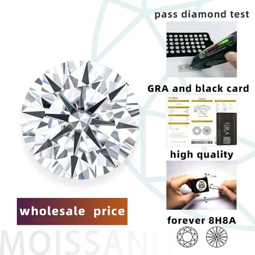 Wholesale high quality  Round shape  6.5mm synthetic diamond stone VVS clarity loose moissanite