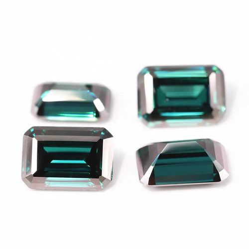 china new wholesale fancy emerald color cushion cut best quality green moissanite for diamond wedding ring