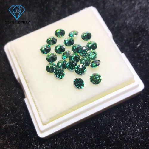 Double Jewelry Odm Customized Synthetic Green Moissanite Round Loose Green Color Moissanite With Gra Certificate