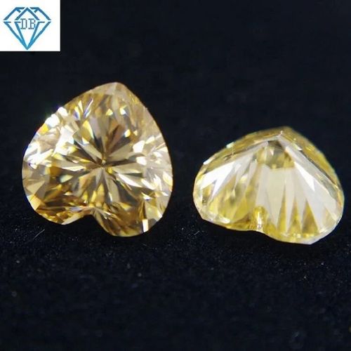 Double Jewelry Lab Grown Created Yellow Moissanite Diamond Heart Shaped Gems Moissanite Loose Diamond