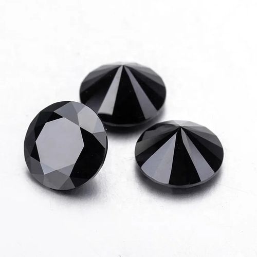 Wholesale GRA Certification 2CT 8mm Black Color Loose Stone for Rind and Tennis Chain Round Shape Black Moissanite Diamond