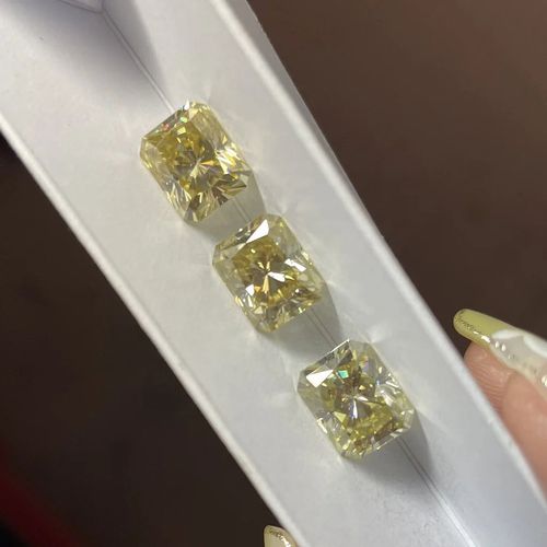 Wuzhou Fancy Jewelry Wholesale Loose Gemstone Radiant Cut 9x11mm 5 carat Original Yellow Color Loose Moissanite Diamond