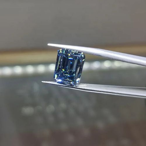 Double Jewelry Emerald Cut Blue Moissanite Diamond Light Blue Moissanite Loose Diamond Blue Gemstone