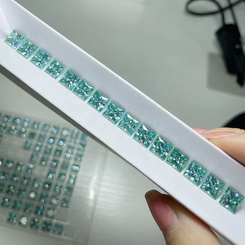 Top quality fancy cut moissanite Diamond VVS1 Square Pear shape 7x7mm 5x8mm Blue Green moissanite per Carat loose gemstone