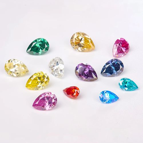 High Quality D color green and plated color  VVS clarity Pear Shape Loose Moissanite price per carat