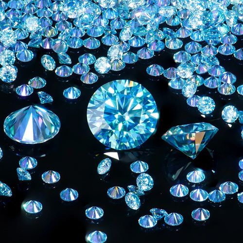 2024 wholesale 0.8-2.0mm round cut colored melee small size loose mossanite moissanite stones pink ocean blue synthetic diamond