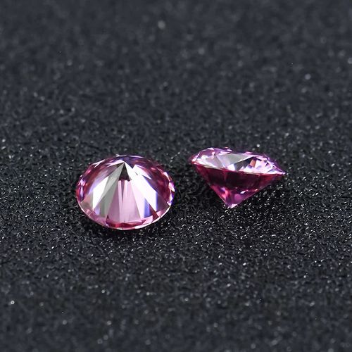 Wholesale Price 1 carat 6.5mm  fancy pink moissanite diamond synthetic stone for test or extended order