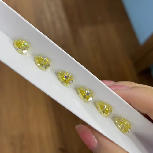 Alibabastone yellow pear cut moissanite loose diamonds not faded yellow moissanite for making jewelry