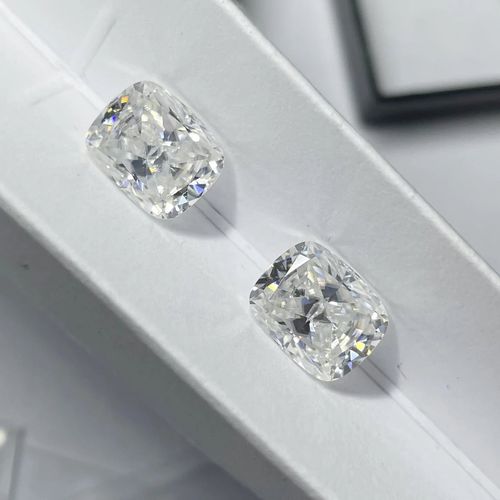 D+ color super white FL clarity ice cut long cushion cut loose stone moissanite