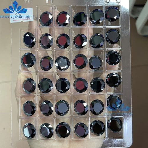 Moissanite Price Per Carat GRA 5mm-10mm Round Brilliant Cut Lab Grown Black Color Moissanite For Diamond Jewelry