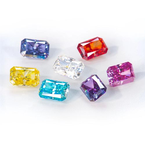 High quality Synthetic diamond pink/vielot/amethyst/ garnet/blue color Radiant moissanite price per carat