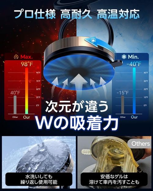 2025 新モデル車載スマホホルダー｜真空吸着 + 磁吸式