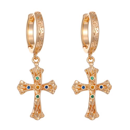Elegant CZ Cross Drop Earrings for Women | Sparkling Zircon, Hypoallergenic & Color‑Lasting, Fashion Luxury for Church, Party & Daily Wear | Pay on Delivery