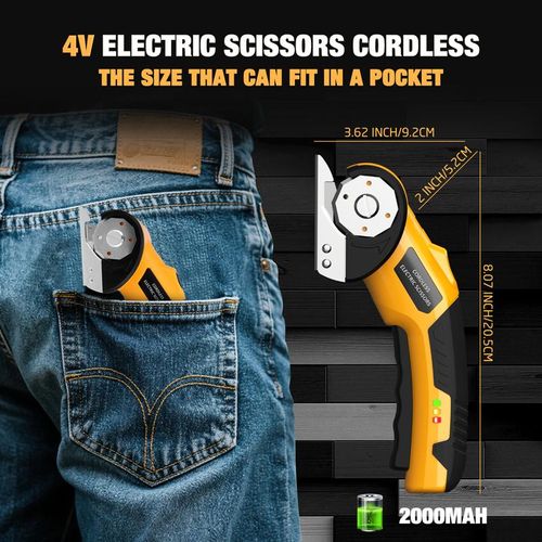 Multi-Purpose 4V Cordless Electric Scissors | Rechargeable Cutter for Fabric, Cardboard & DIY