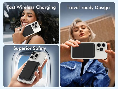 2026 Ultra-Slim 10000mAh Magnetic Wireless Power Bank, 22.5W Fast Charge, Type-C In and Out, LED Display & Stand for iPhone & Android