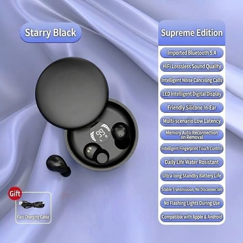MSHUKCOE 2026 Ultra-Mini Invisible Earbuds – Bluetooth 5.4 Wireless Sleep Headphones with LED Display (Pay on Delivery)