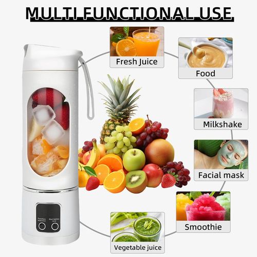 Smart Portable Blender Cup with LED Display – 450ml USB Rechargeable Smoothie Maker & Ice Crusher