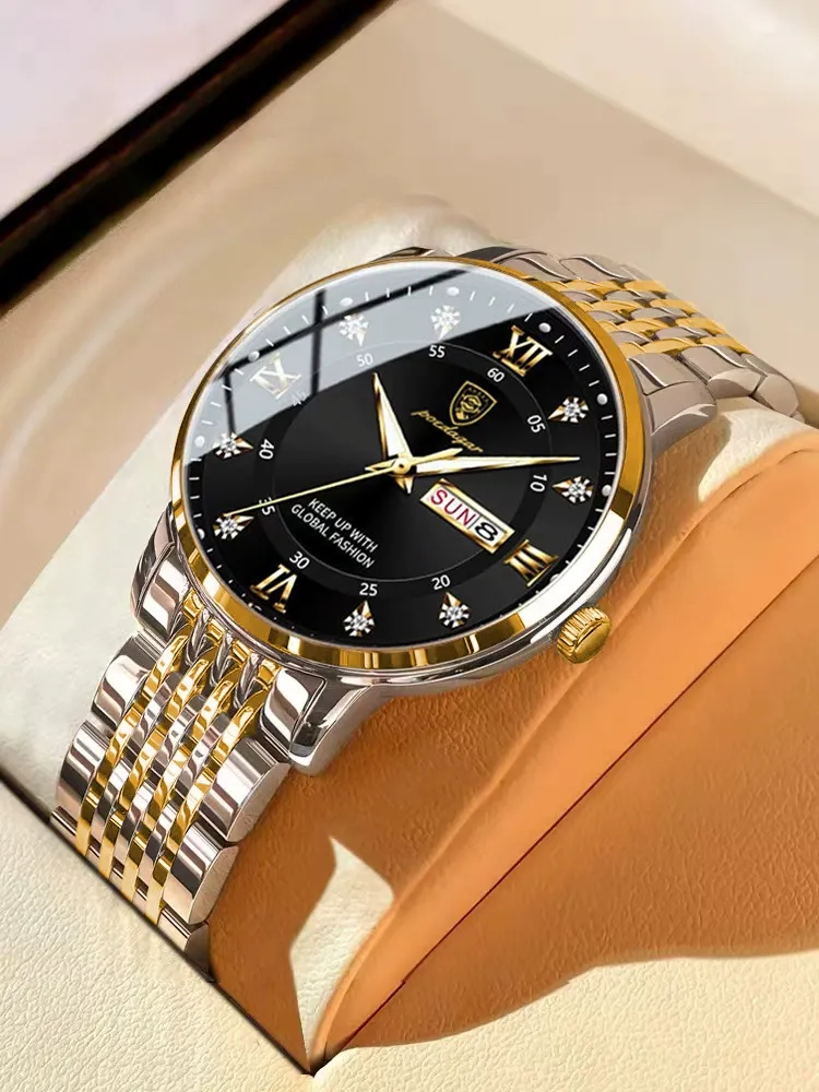 2026 New POEDAGAR Luxury Presidential Gold Watch for Men - Waterproof Steel Band with Day-Date (Pay on Delivery via Jumia)