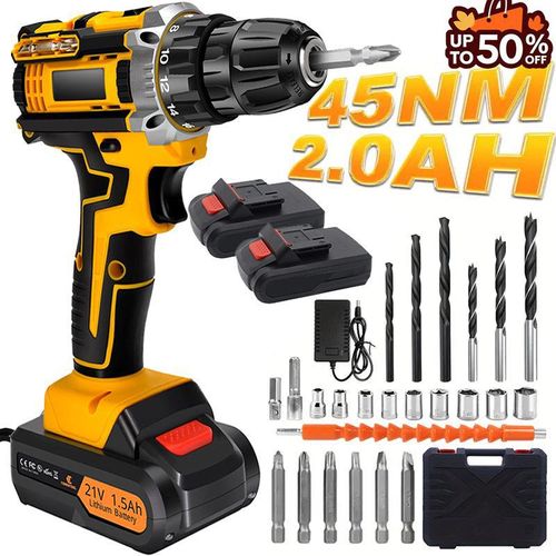 Heavy-Duty 21V Cordless Impact Drill & Complete Toolbox Kit | Pay on Delivery (Jumia)
