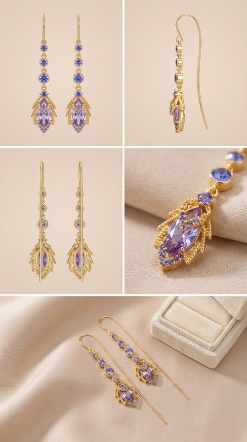 Elegant Purple Leaf Drop Earrings – Perfect for Church & Weddings! 💜✨