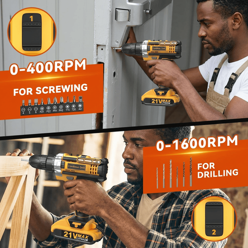 Heavy-Duty 21V Cordless Impact Drill & Complete Toolbox Kit | Pay on Delivery (Jumia)