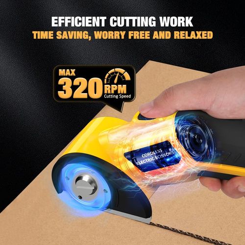 Multi-Purpose 4V Cordless Electric Scissors | Rechargeable Cutter for Fabric, Cardboard & DIY