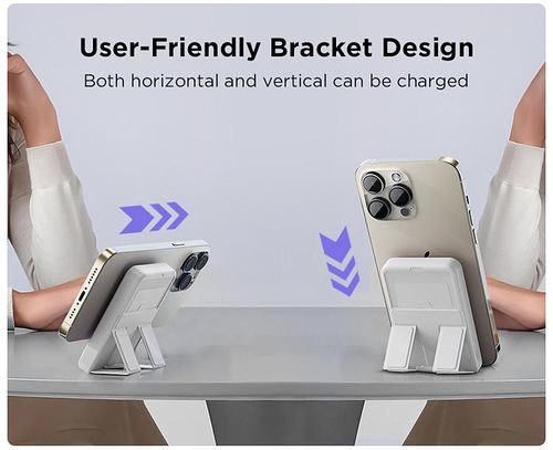 2026 Ultra-Slim 10000mAh Magnetic Wireless Power Bank, 22.5W Fast Charge, Type-C In and Out, LED Display & Stand for iPhone & Android