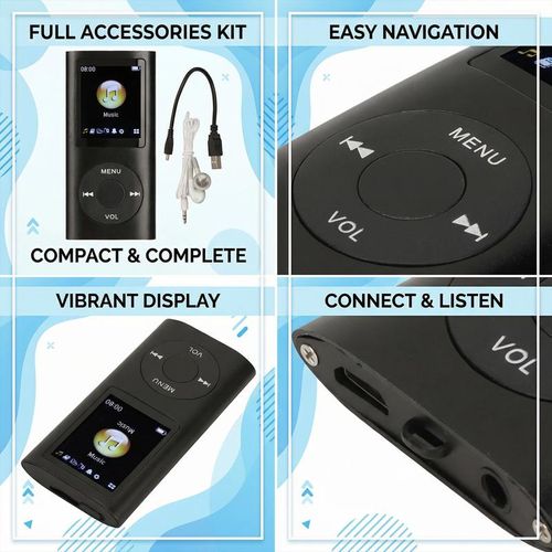 2026 Latest Portable MP3 Player with 16GB SD Card Lossless Audio & Long Battery