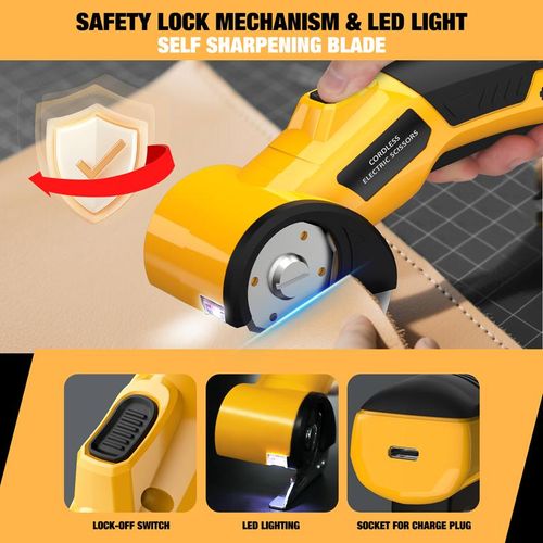 Multi-Purpose 4V Cordless Electric Scissors | Rechargeable Cutter for Fabric, Cardboard & DIY