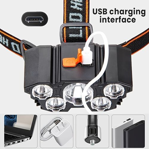 5LED Rechargeable Headlight