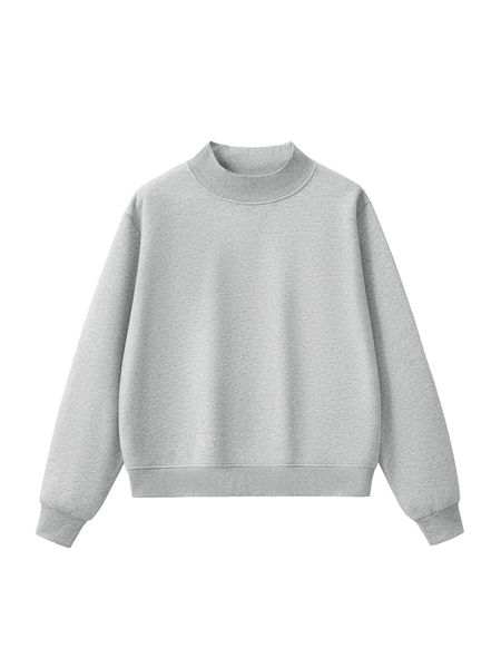 Women Essential Fleece Mock-Neck Crew Sweatshirt