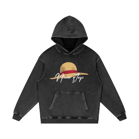 Never stop Acid Wash Oversized Hoodie