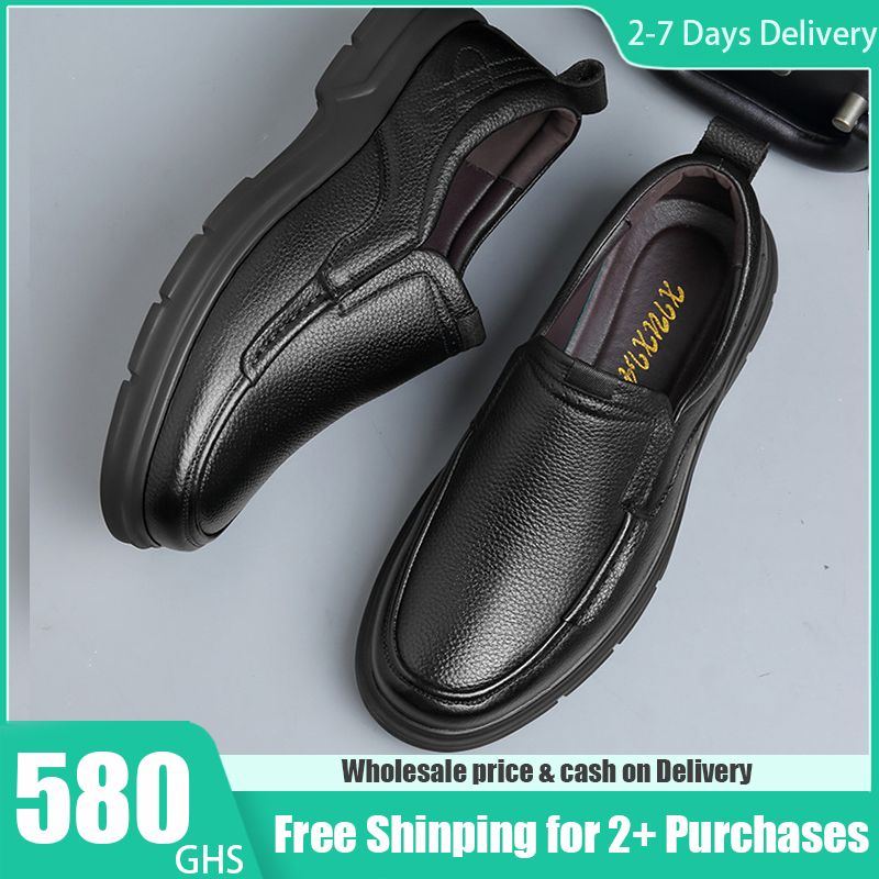 🔥Ghana - Imported Shoes and Clothing Wholesale 🔥Free Shipping for 2+ Purchases Leather thick-soled business men's leather shoes - DW027