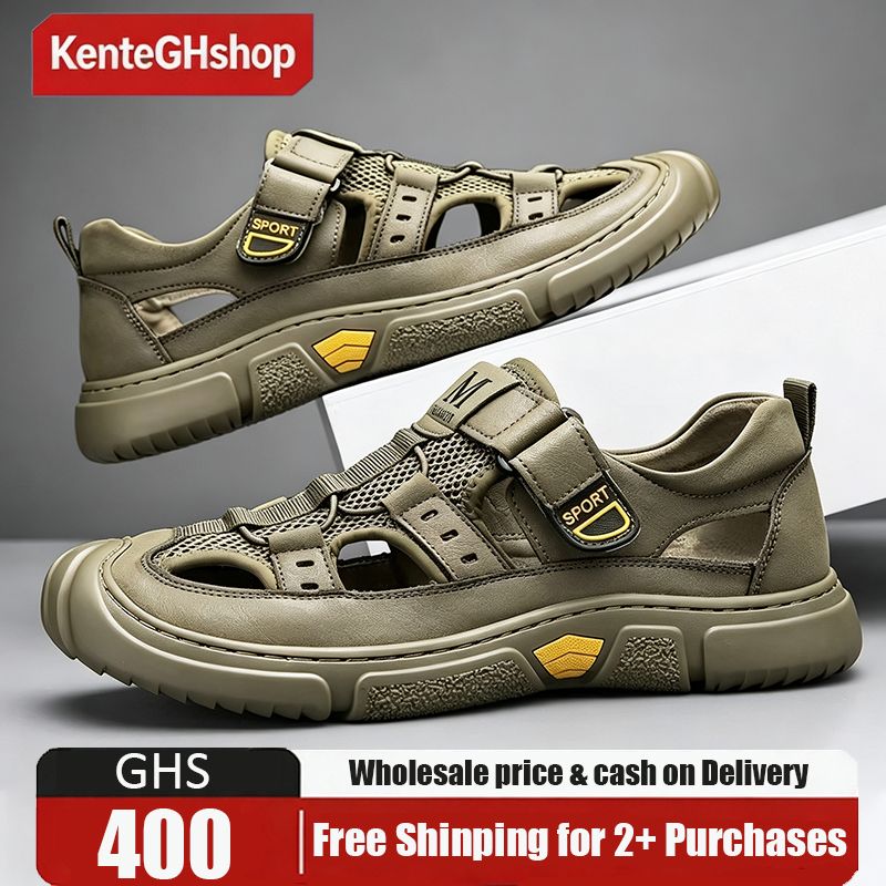 🔥Ghana - Men Khaki Closed Toe Mesh Sandals🔥Free Shipping for 2+ Purchases-LB-SD-007