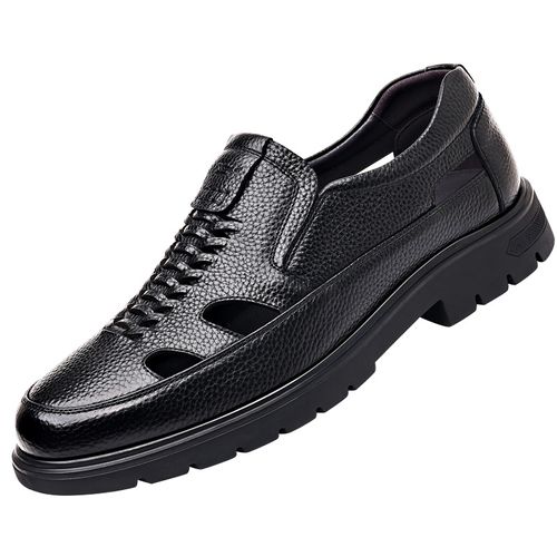 0925Black Ture leather shoesDW046