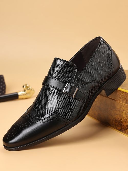 New style men's business leather shoes with square toe and slip-on design for men