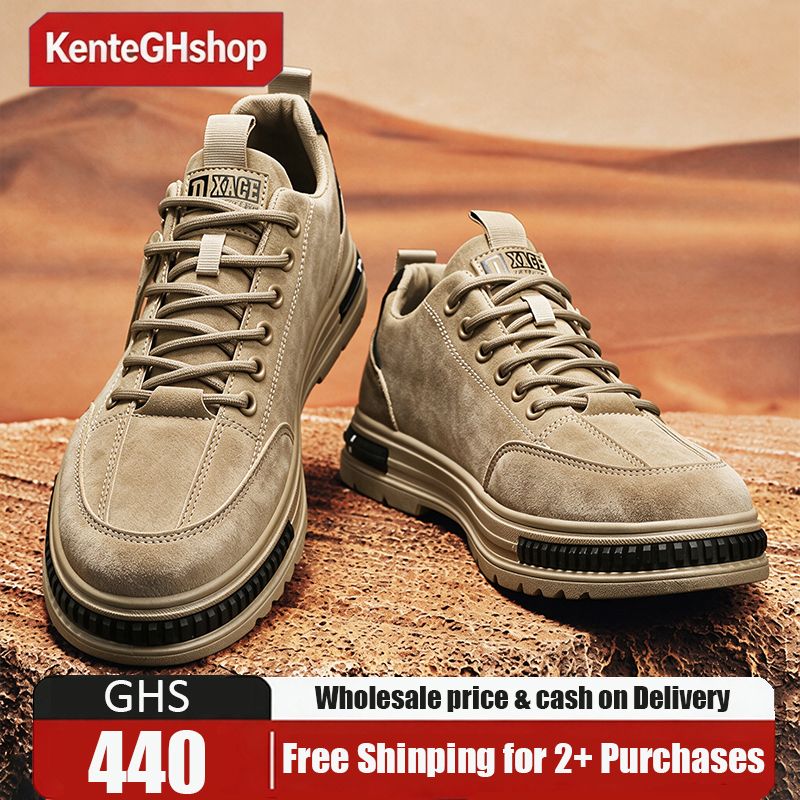 🔥Ghana-Men's Khaki Suede Casual Sneakers🔥Free shipping for 2 items-LB-CAS-008