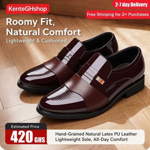 🔥Ghana - Men Burgundy Slip-On Formal Dress Shoes🔥Free Shipping for 2+ Purchases-LB-0020