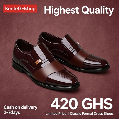 🔥Ghana - Men Burgundy Slip-On Formal Dress Shoes🔥Free Shipping for 2+ Purchases-LB-0020