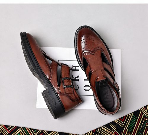 🔥Ghana - Men's Brogue T-Strap Genuine Cowhide Sandals🔥Free Shipping for 2+ Purchases-LB-SD-010