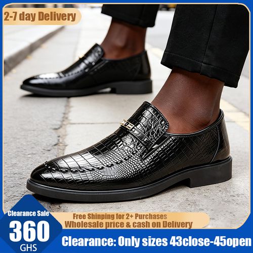 0122Croc-Embossed Business Leather ShoesDW058