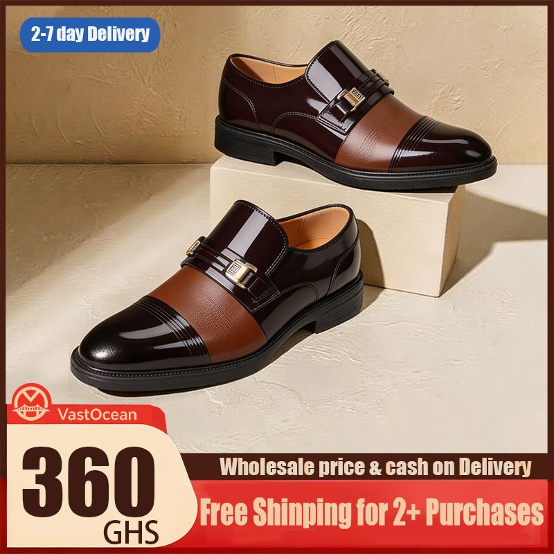 🔥Ghana - Men's Brown Patent Leather Monk Strap Shoes🔥Free Shipping for 2+ Purchases-DW-BZ-007
